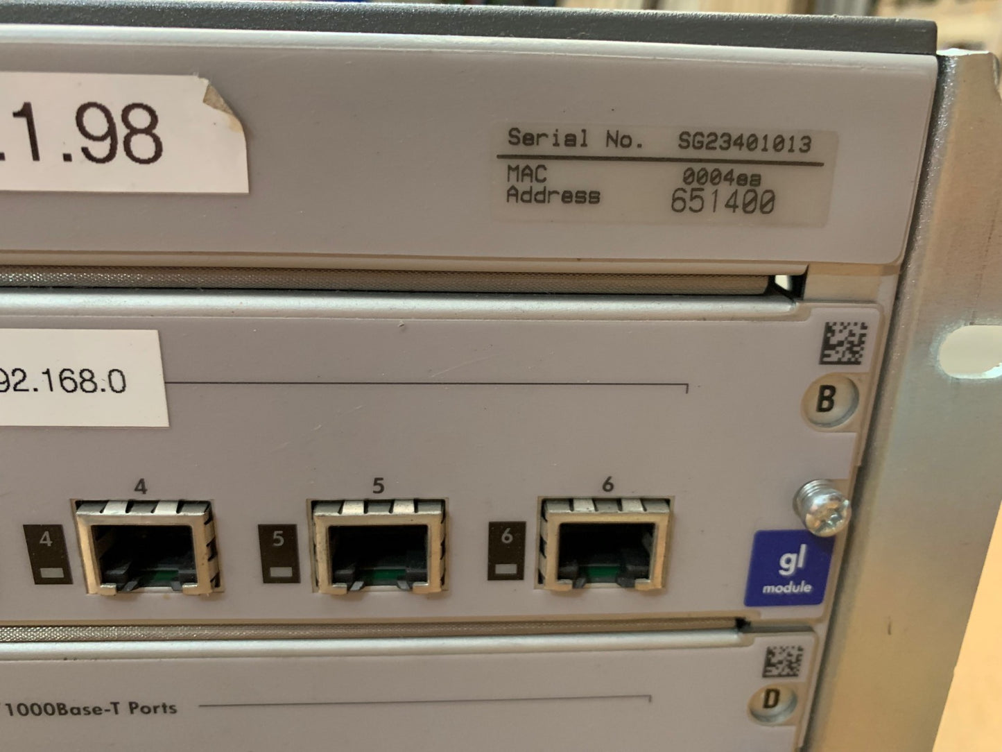 1 x  HP 4108gl série ProCurve Switch 4100gl J4865A   4x J4863A