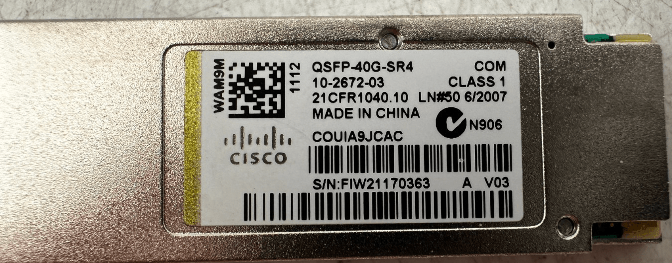 CISCO QSFP - 40G - SR4 40G - SR4 10 - 2672 - 03 TRANSCEIVER MODULE x8pc - KLR Automation
