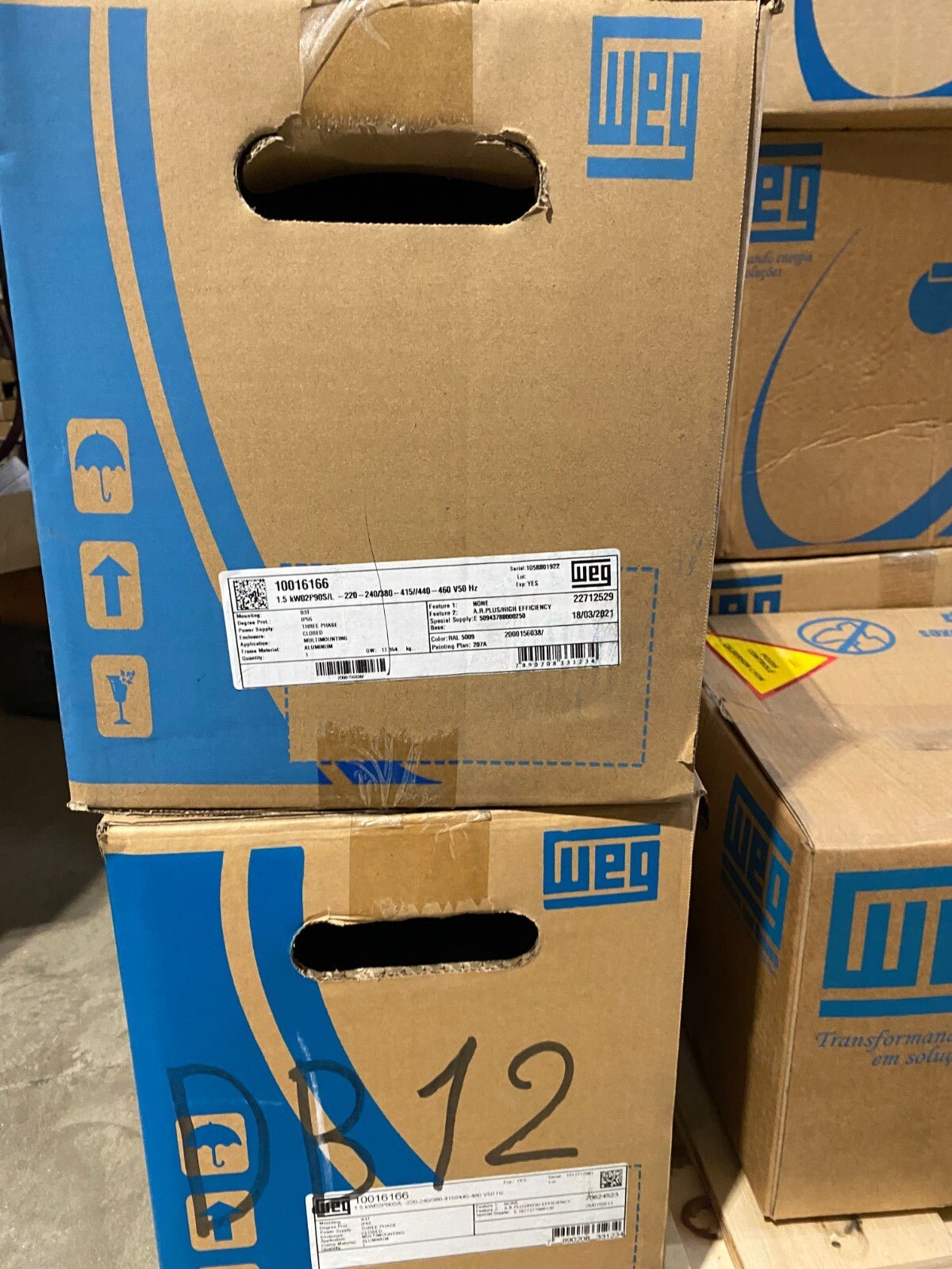 WEG 10016166 1.5kW 2P 90 S/L 220 - 240/380 415 440 - 460 50Hz MOUNTING B3T 3 PH x1pc - KLR Automation