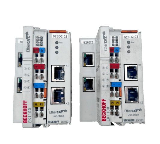 BECKHOFF EK1122 21190118 PONT ETHERCAT + EK1100 16190632 COUPLEUR x2pc - KLR Automation