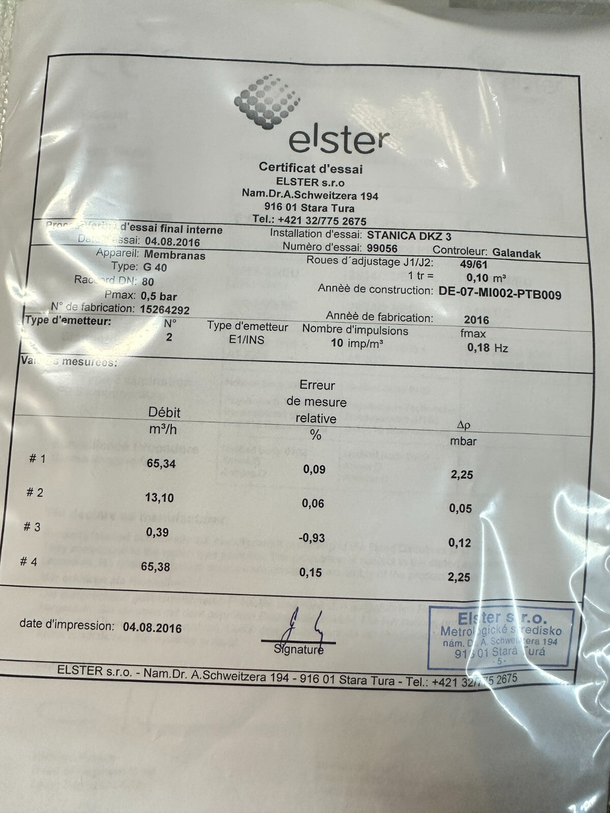 Honeywell ELSTER BK - G40 DN 80 counter - KLR Automation