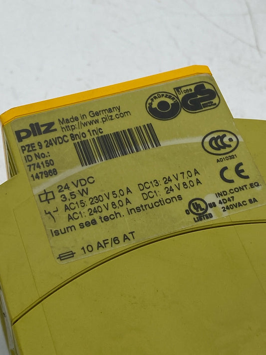 1pc x   Pilz PZE 9 24VDC 9n / o 1n / c 774150