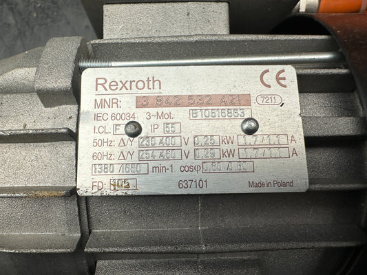 REXROTH 3 842 532 421 MOTEUR + 3 842 527 868 GS 14 - 1 I=20 - KLR Automation