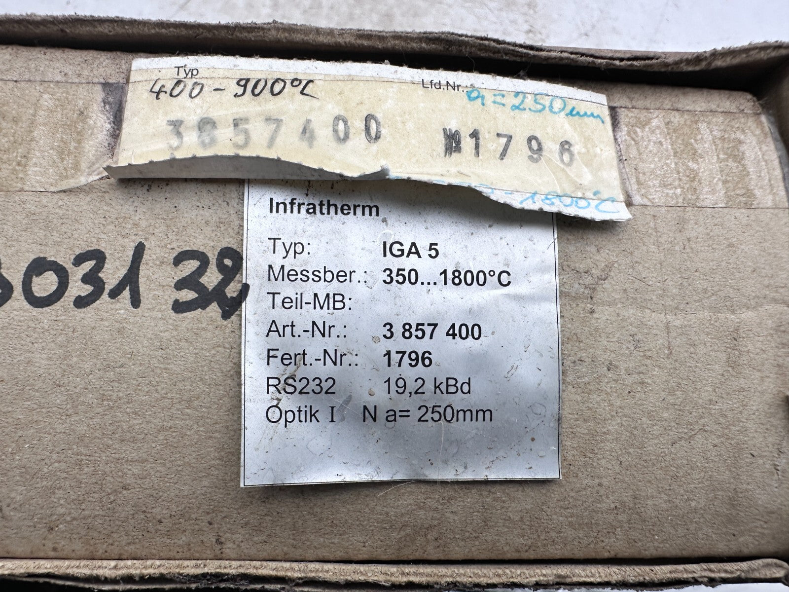 INFRATHERM IMPAC IGA 5 3857400 PYROMETRE 350-1800° Na: 250mm