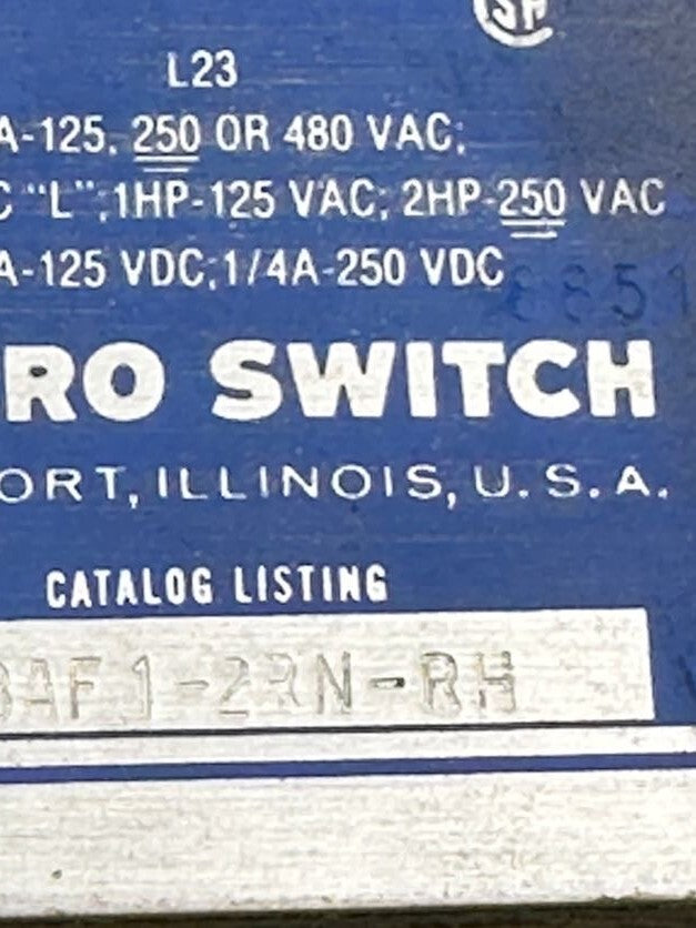 MICRO SWITCH L23 BAF1-2RN-RH INTERRUPTEUR FIN DE COURSE