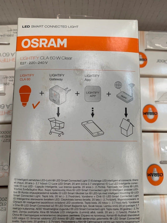 Osram LIGHTIFY CLA  60 W Clear Warm White E27 810 lm 220V App Store / Google