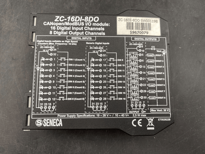 SENECA ZC - 16DI - 8DO CANOPEN MODBUS I/O MODULE - KLR Automation