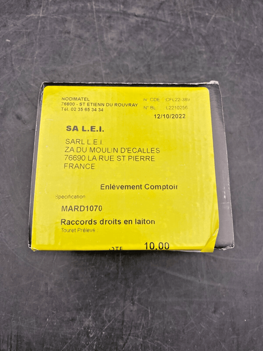 NEW LOT OF 10 NODIMATEL STRAIGHT BRASS FITTING - KLR Automation