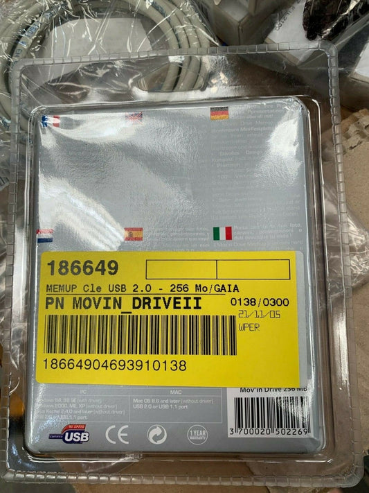Old Neuf New Mov'in Drive II memup 256 MB usb storage key - KLR Automation