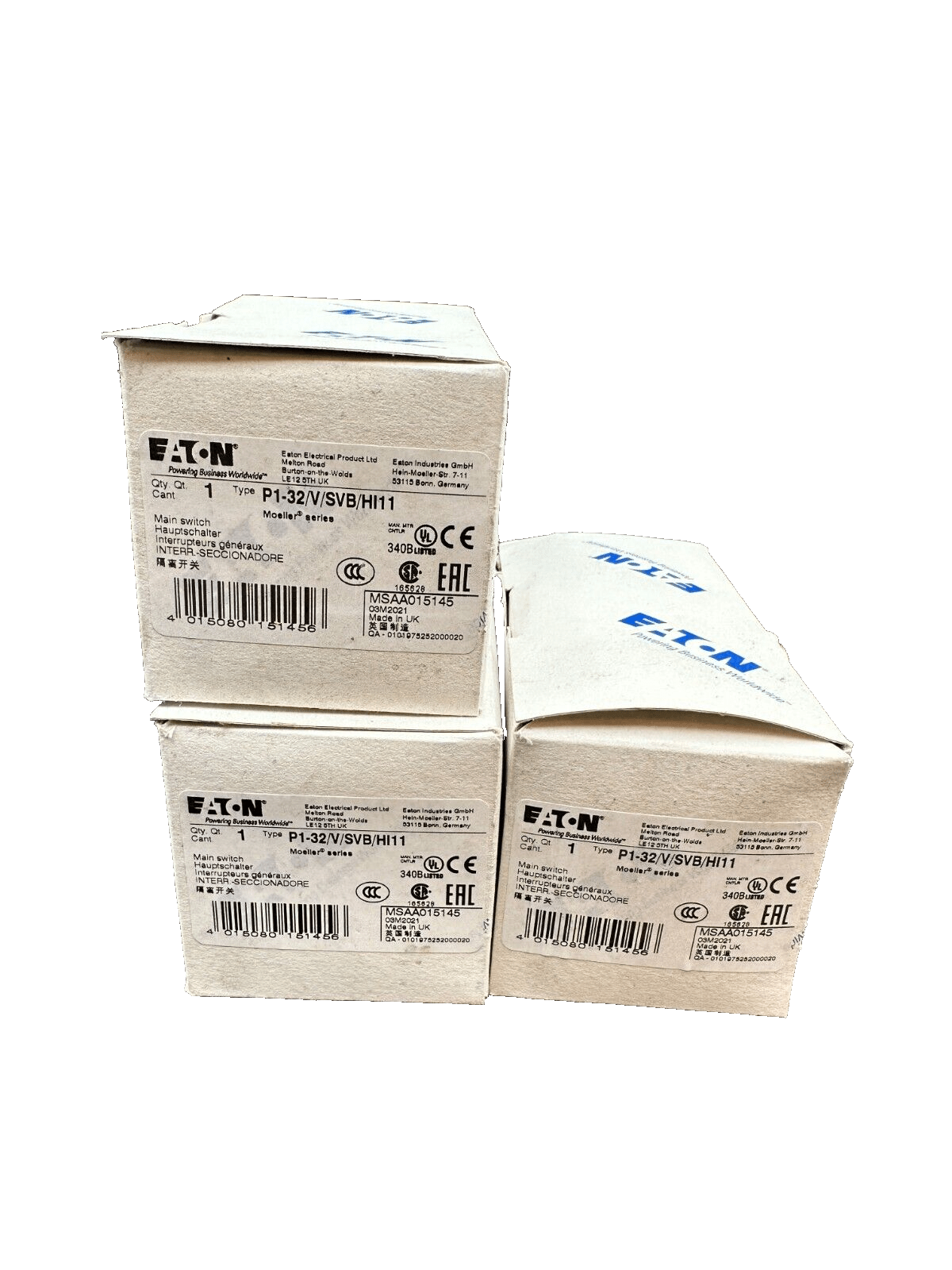 1pc x EATON P1 - 32/V/SVB/HI11 MAIN SWITCH - KLR Automation