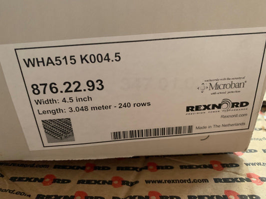 Rexnord Chain Table Top WHA515 K004.5 976.22.93 4,5 inch 3.048 Meter 240 Rows - KLR Automation