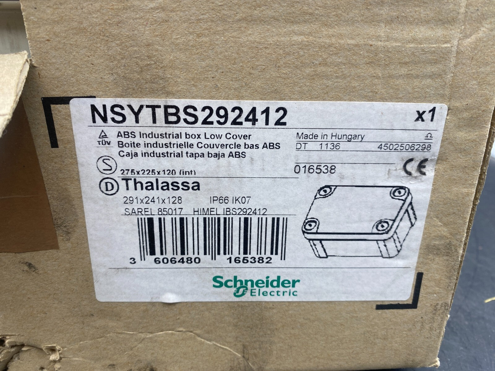 SCHNEIDER ELECTRIC NSYTBS292412 THALASSA 016538 BOITE INDUSTRIELLE COUVERCLE BAS