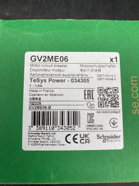 SCHNEIDER ELECTRIC GV2ME06 DISJONCTEUR MOTEUR
