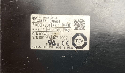 OMRON SGMAV - 10ADA61 1000W 200V 7.4A 3.18 Nm 3000 tr/min 3PH x1pc - KLR Automation