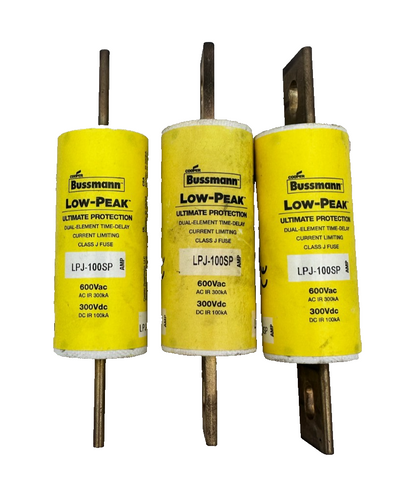 BUSSMANN LPJ-100SP LOW-PEAK ULTIMATE PROTECTION 600VAC 300VDC x3pc
