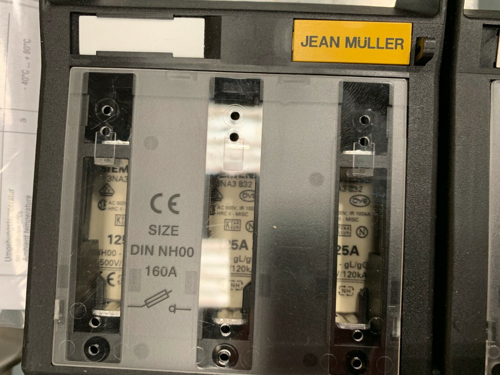 DEHNventil DEHN 25542 DV MOD 255 + Siemens 3na3 832 + Jean Muller  NHOO-160A