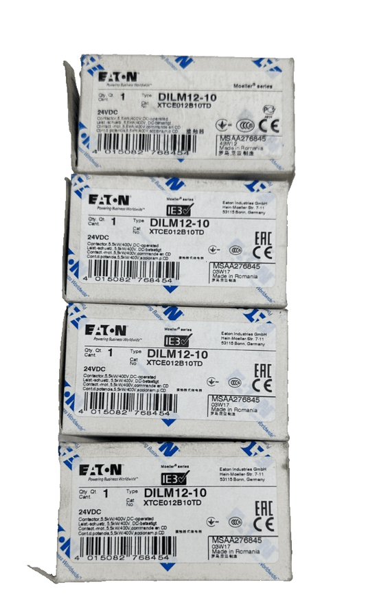 EATON DILM12 - 10 XTCE012B10TD CONTACTEUR 5.5 kW/400VDC COMMANDE EN CD x4pc - KLR Automation
