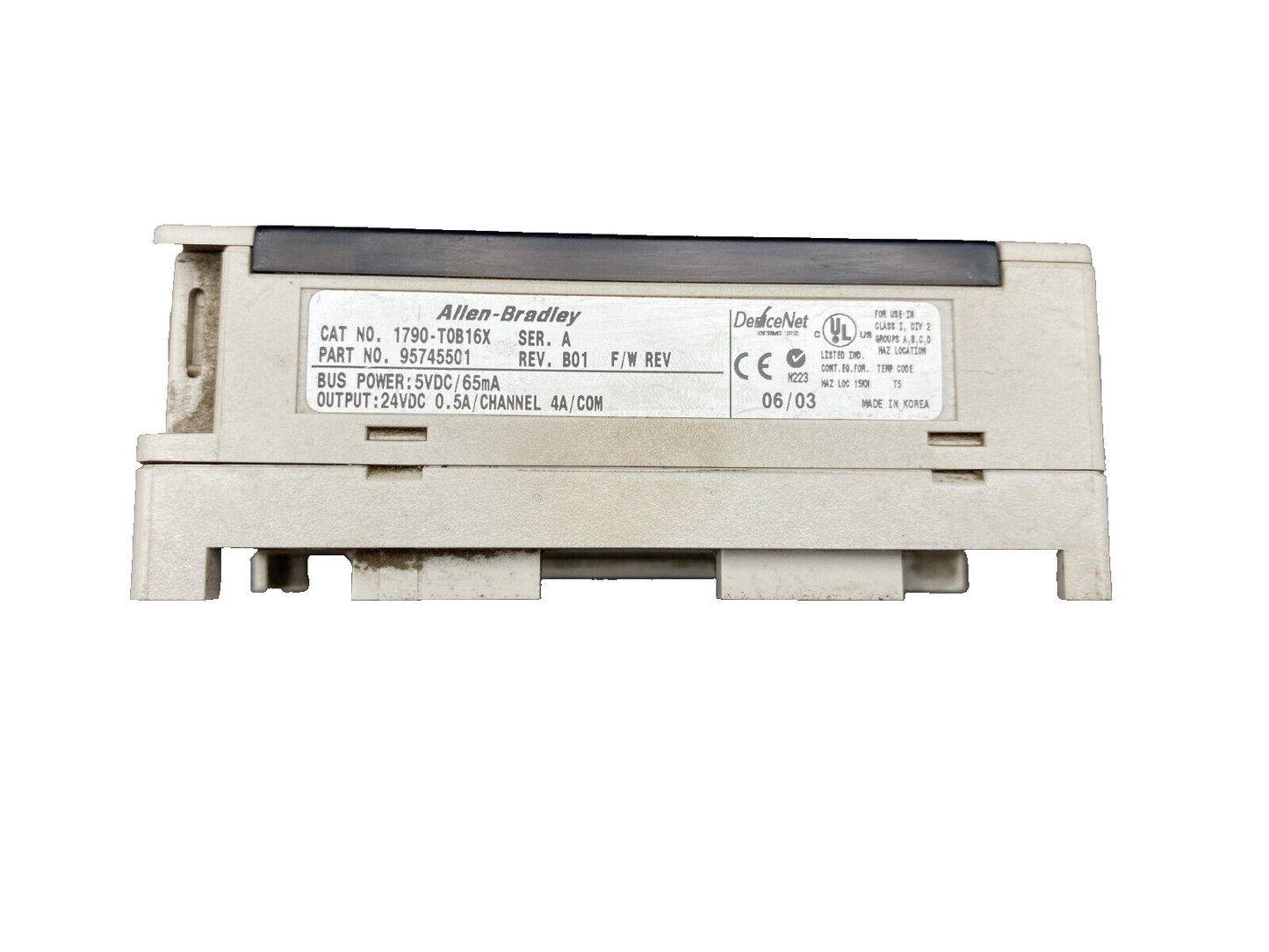 1pcx ALLEN BRADLEY COMPACT BLOCK LDX 1790-T0B16X EXPANSION UNIT 95745501 REV B01