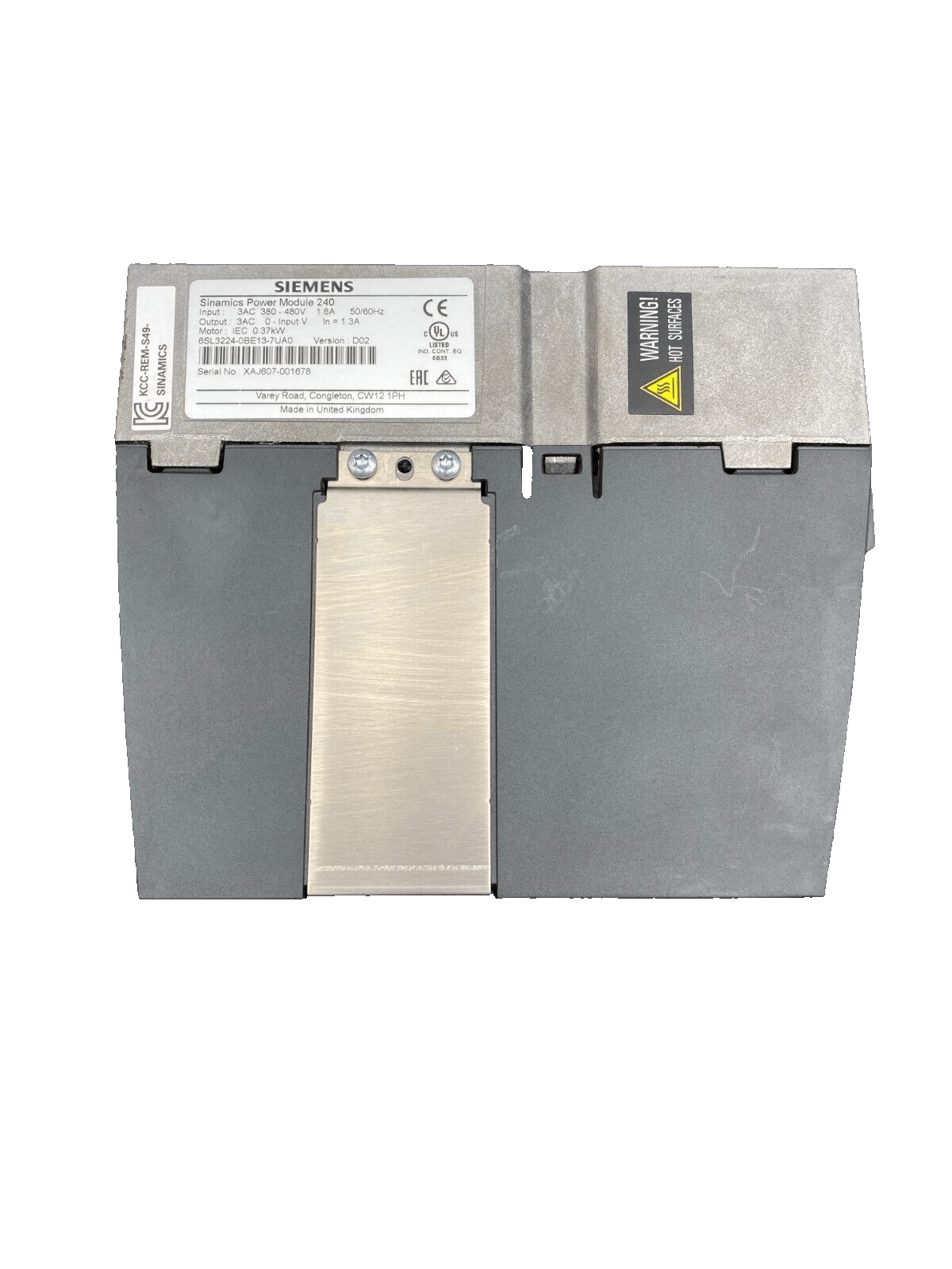 SIEMENS 6SL3224 - 0BE13 - 7UA0 VERSION D02 SINAMICS POWER MODULE 240 - KLR Automation