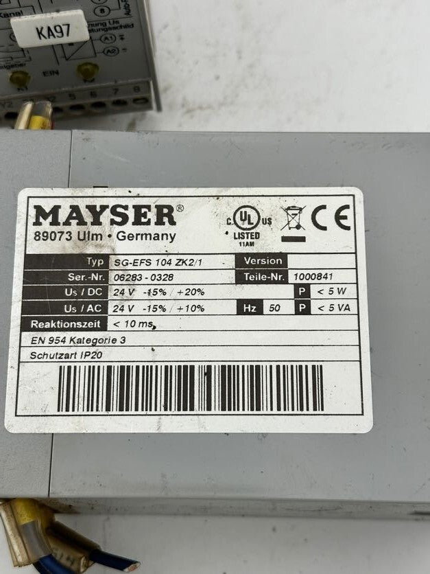 1 pce x MAYSER SECURITY RELAY SG - EFS 104 ZK2/1 24V 1000841 - KLR Automation