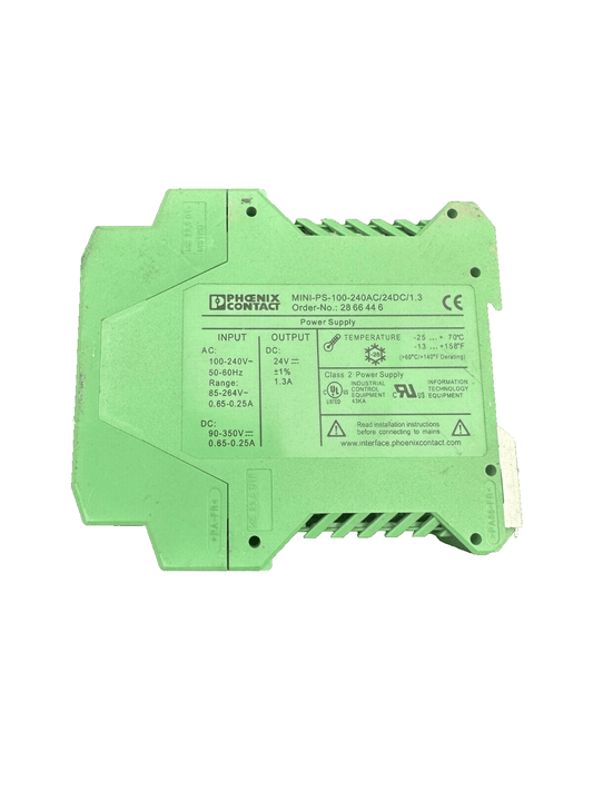 PHOENIX CONTACT 2866446 MINI - PS - 100 - 240AC/24DC/1.3 POWER SUPPLY - KLR Automation