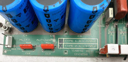 ELEVATOR PARTS LIFT AUTINOR CARTE RC OND05 B MLIFT 1 - 6 x 220UF 2 - 6 x 470UF - KLR Automation