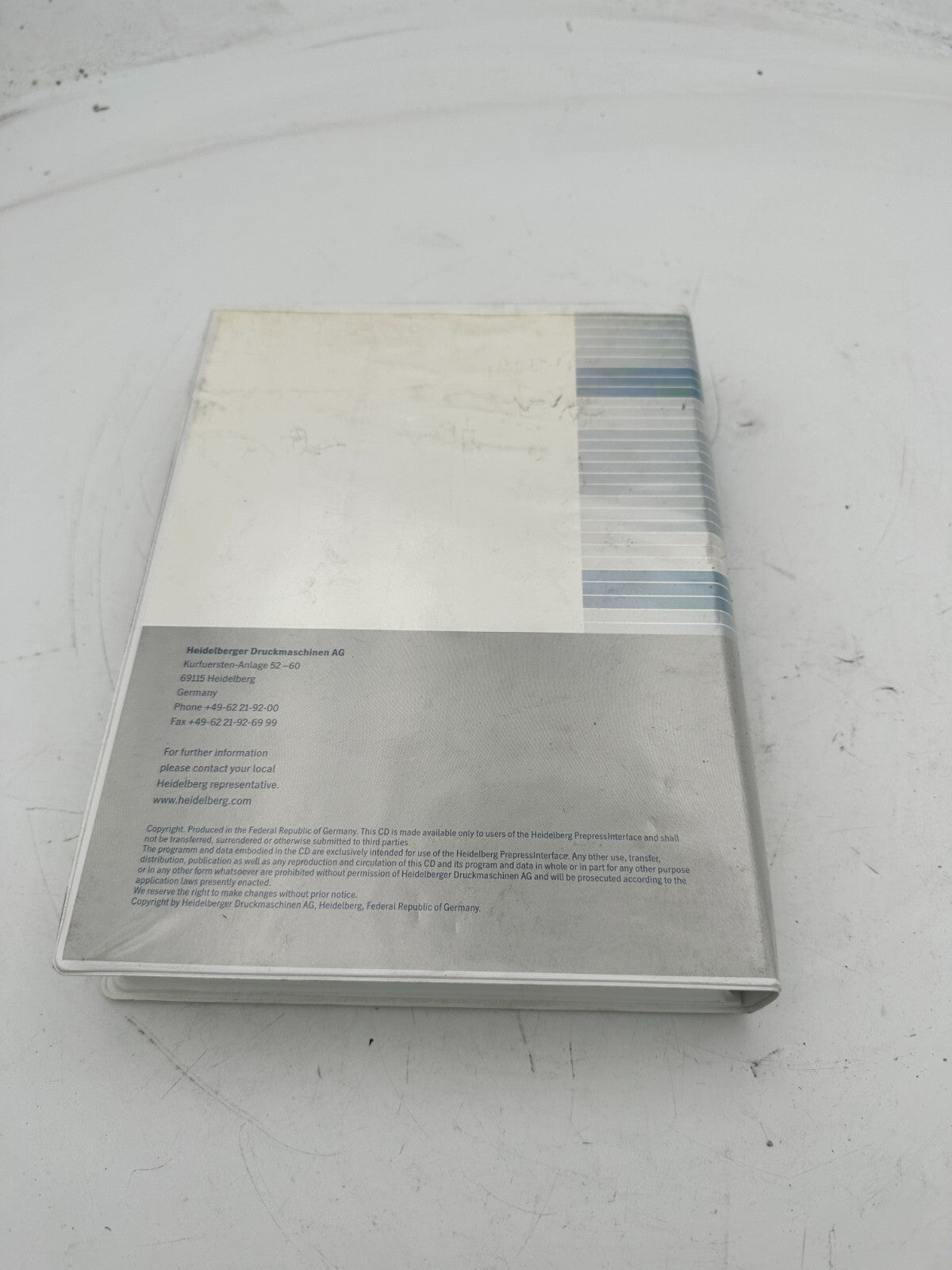 HEIDELBERG LOGICIEL PREPRESSINTERFACE 3.0 PREPRESS INTERFACE CP.186.1012/05