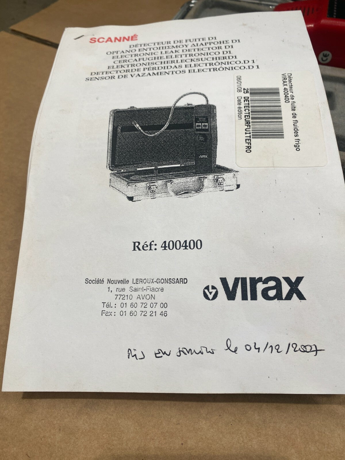 Detecteur fluides frigo Virax 400400 - KLR Automation