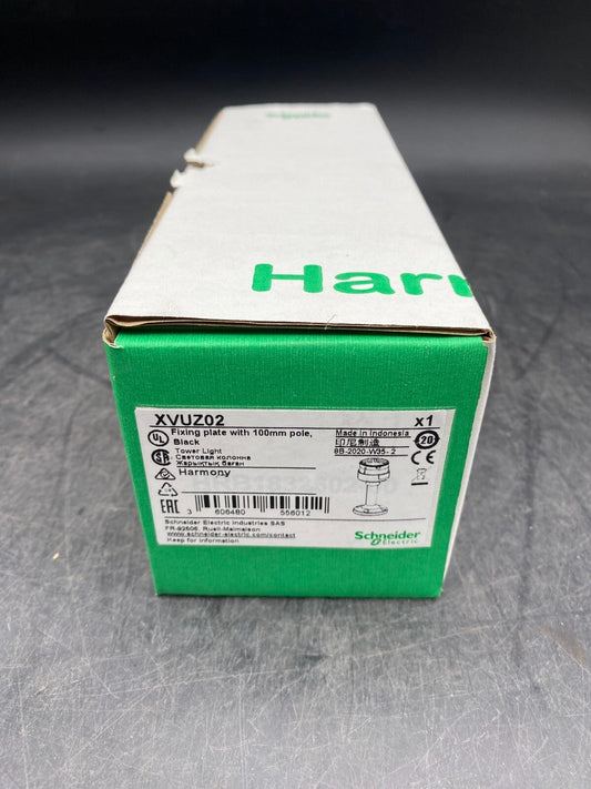 SCHNEIDER ELECTRIC XVUZ02 FIXING PLATE WITH 100mm POLE BLACK TOWER LIGHT - KLR Automation