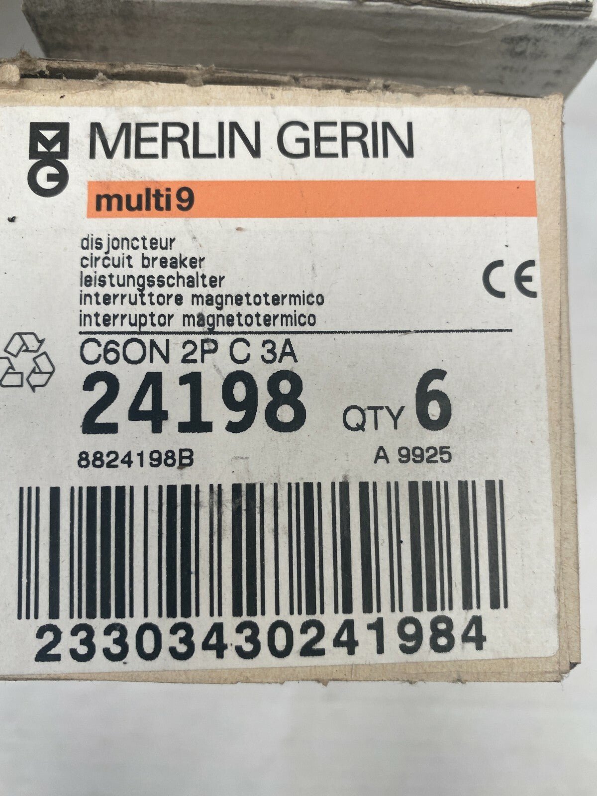 6 pc x SCHNEIDER MERLIN C60N C3 24198 - KLR Automation