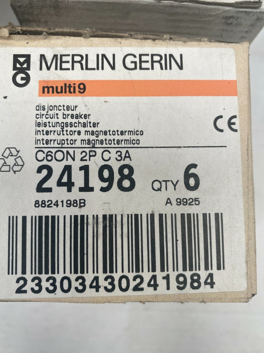 6 pc x SCHNEIDER MERLIN C60N C3 24198 - KLR Automation
