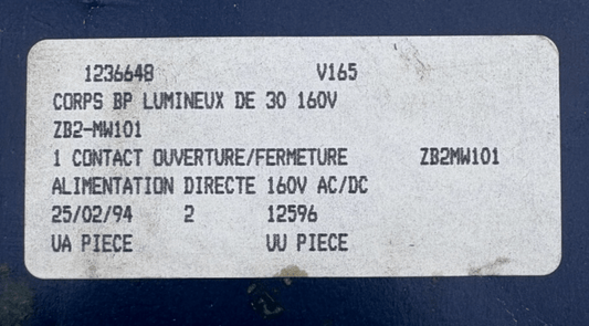 TELEMECANIQUE ZB2 - MW101 CORP LUMINEUX x1 - KLR Automation