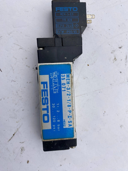 1pc x FESTO COIL AND VALVE MEH - 3/2 - 1/8 - P - I - SA MEH - 3 - 0,9 - KLR Automation