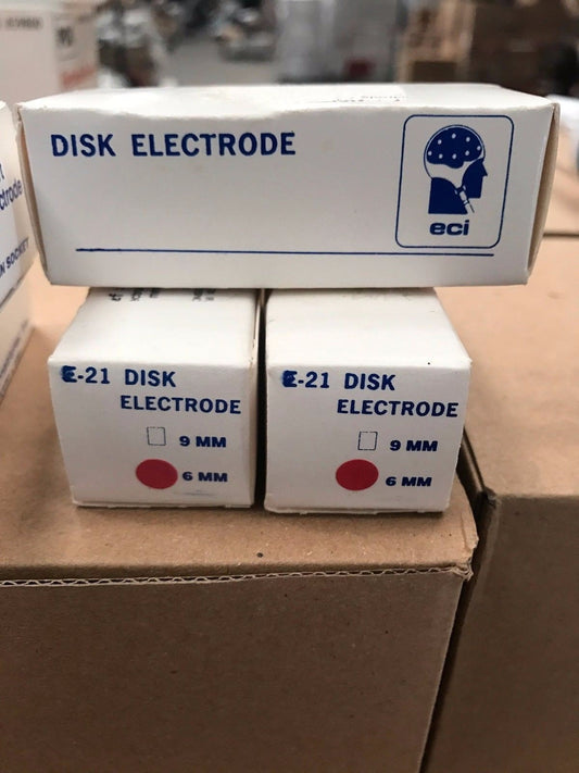 Lot de 14 ECI Disk Electrode E - 21 E4 9mm 6mm ( see photo ) électro - caps - KLR Automation