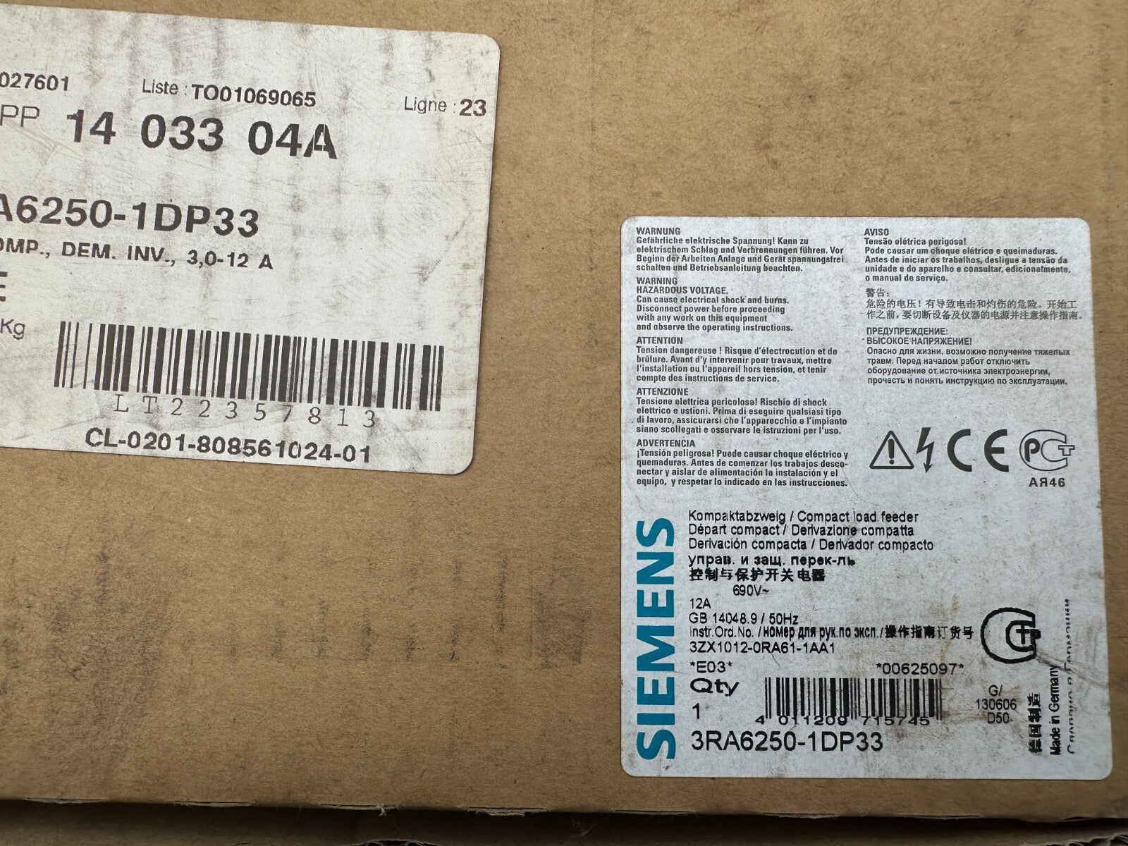 SIEMENS 3RA6250 - 1DP33 SIRIUS DEPART COMPACT - KLR Automation