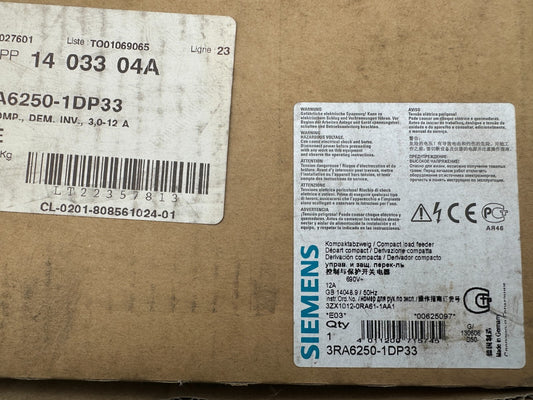 SIEMENS 3RA6250 - 1DP33 SIRIUS DEPART COMPACT - KLR Automation