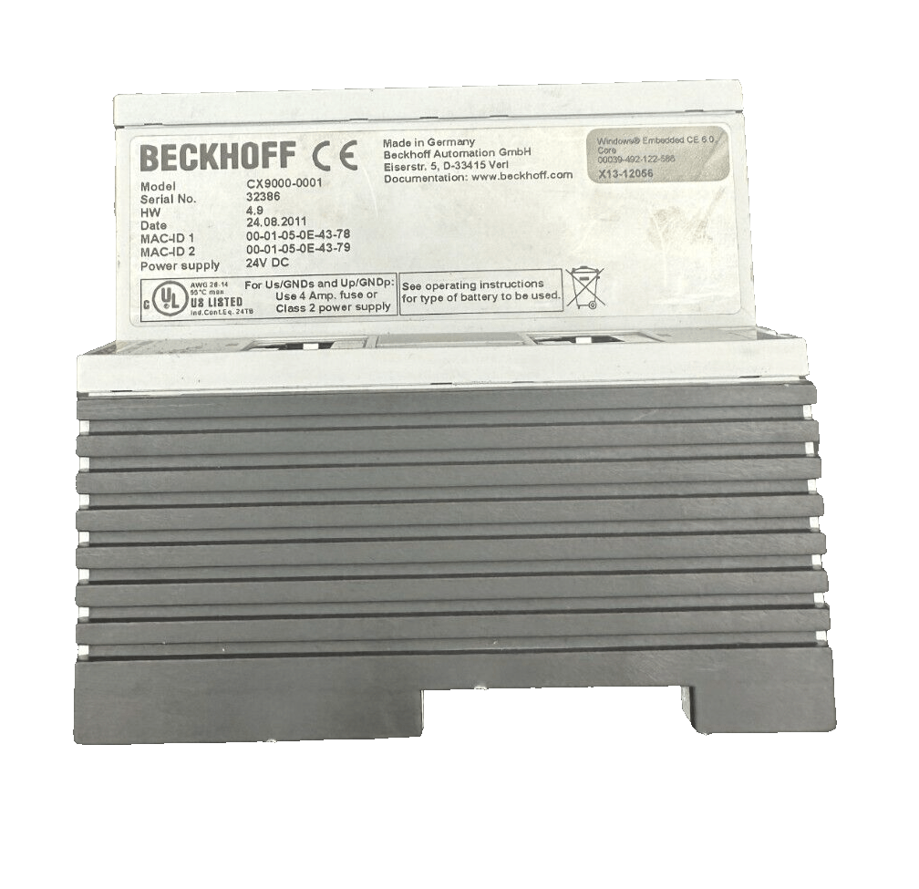 BECKHOFF CX9000 - 0001 HW 4.9 CONTROLLER MODULE - KLR Automation