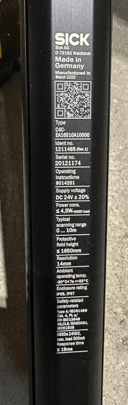 SICK DETEC4 CORE C4C - EA16510A10000 + C4C - SA16510A10000 + PU3H21 - 00000000 COLUMN - KLR Automation
