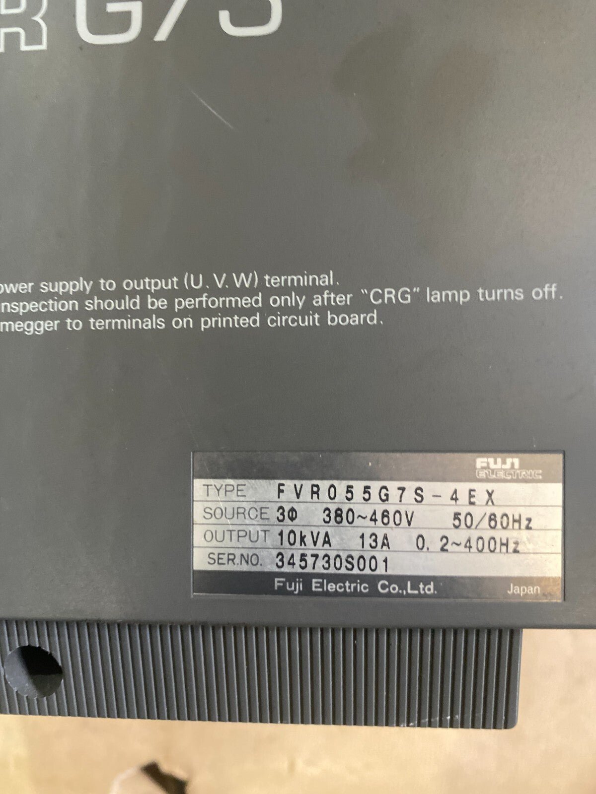 FUJI ELECTRIC FVR G7S FVR055G7S - 4EX 380V INVERTER - KLR Automation
