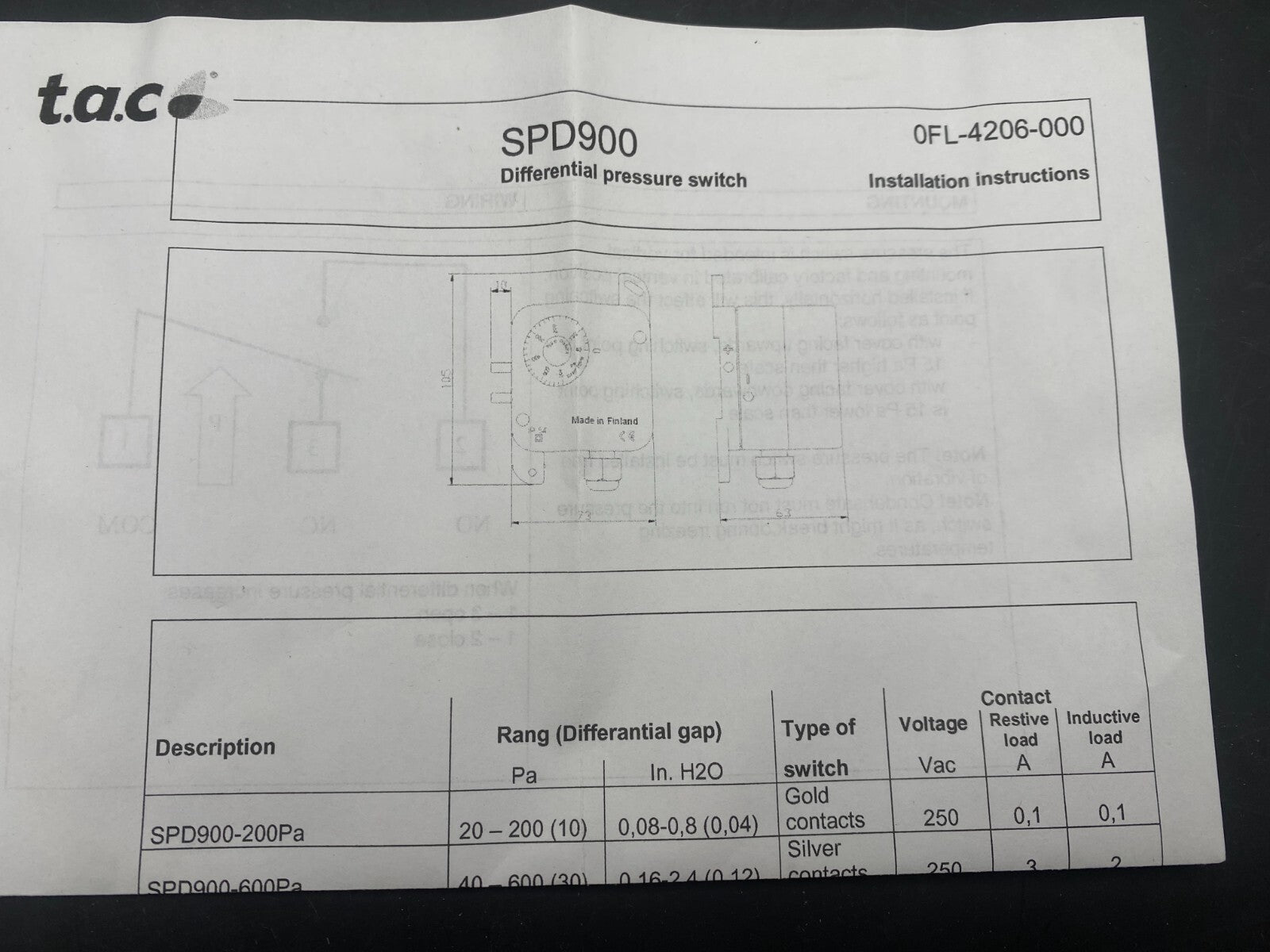 SCHNEIDER ELECTRIC TAC SDP900 - PA200 SDP900PA200 0 - 047 - 0102 - 0 - KLR Automation