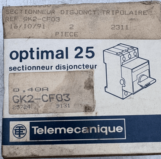 TELEMECANIQUE GK2 - CF03 9131 SECTIONNEUR DISJONCTEUR x1 - KLR Automation