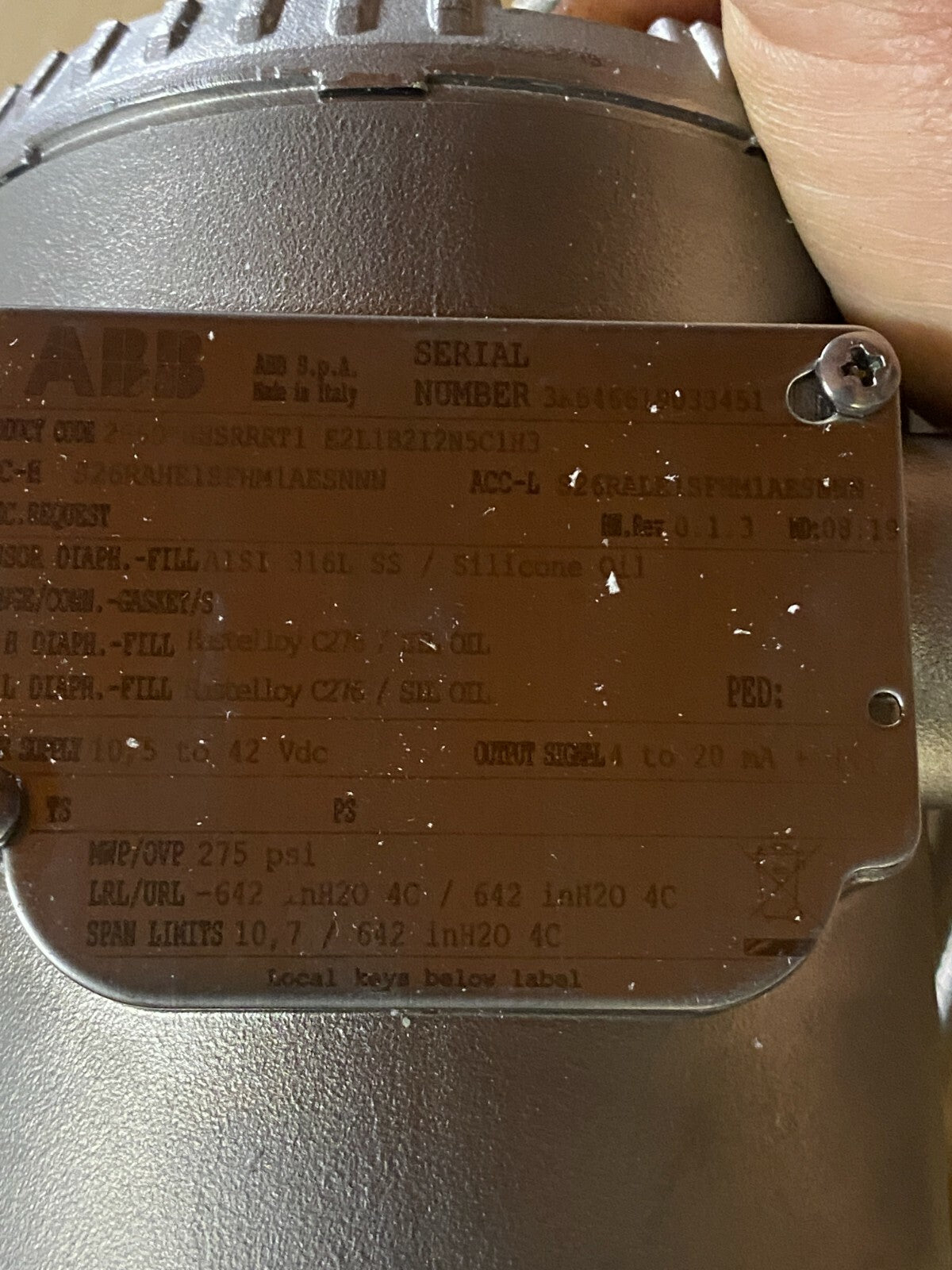 266DRHHSRRRT1 - E2L1B2I2N5C1H3 ABB Pressure Transmitter 2600T Rotating flange - KLR Automation