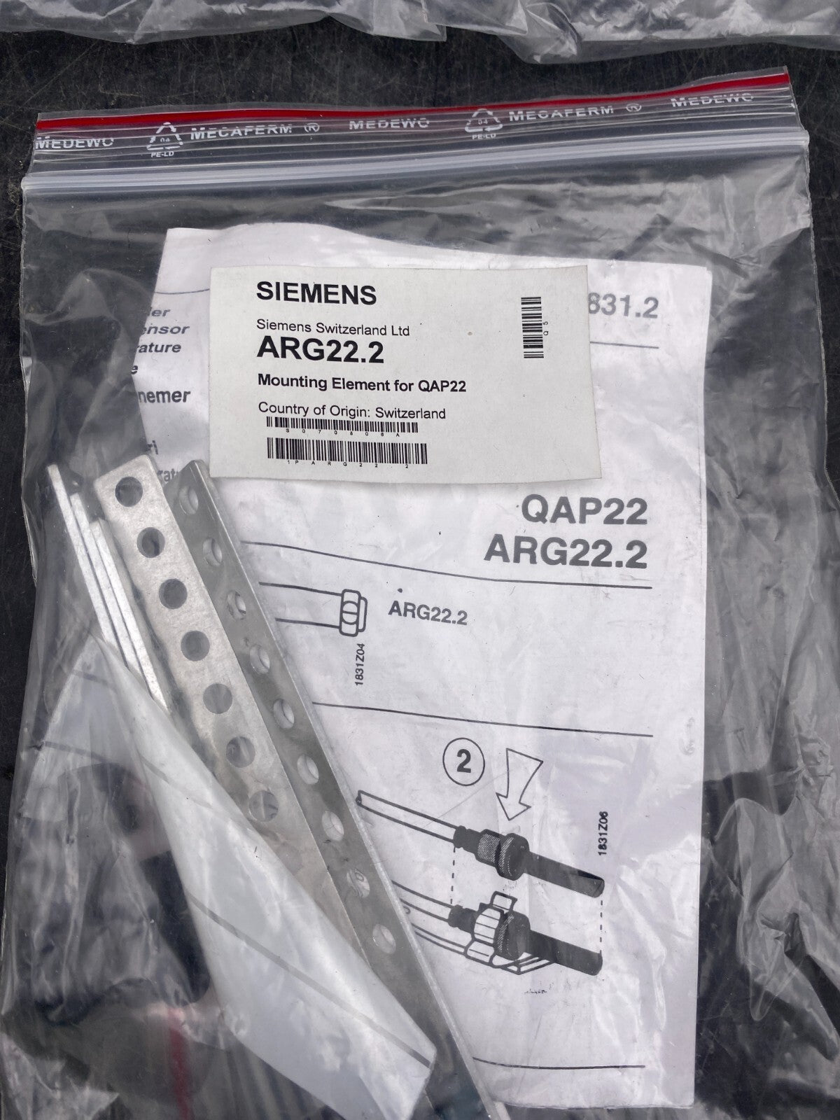 LOT DE 3 SIEMENS ARG22.2 MOUNTING ELEMENT FOR QAP22