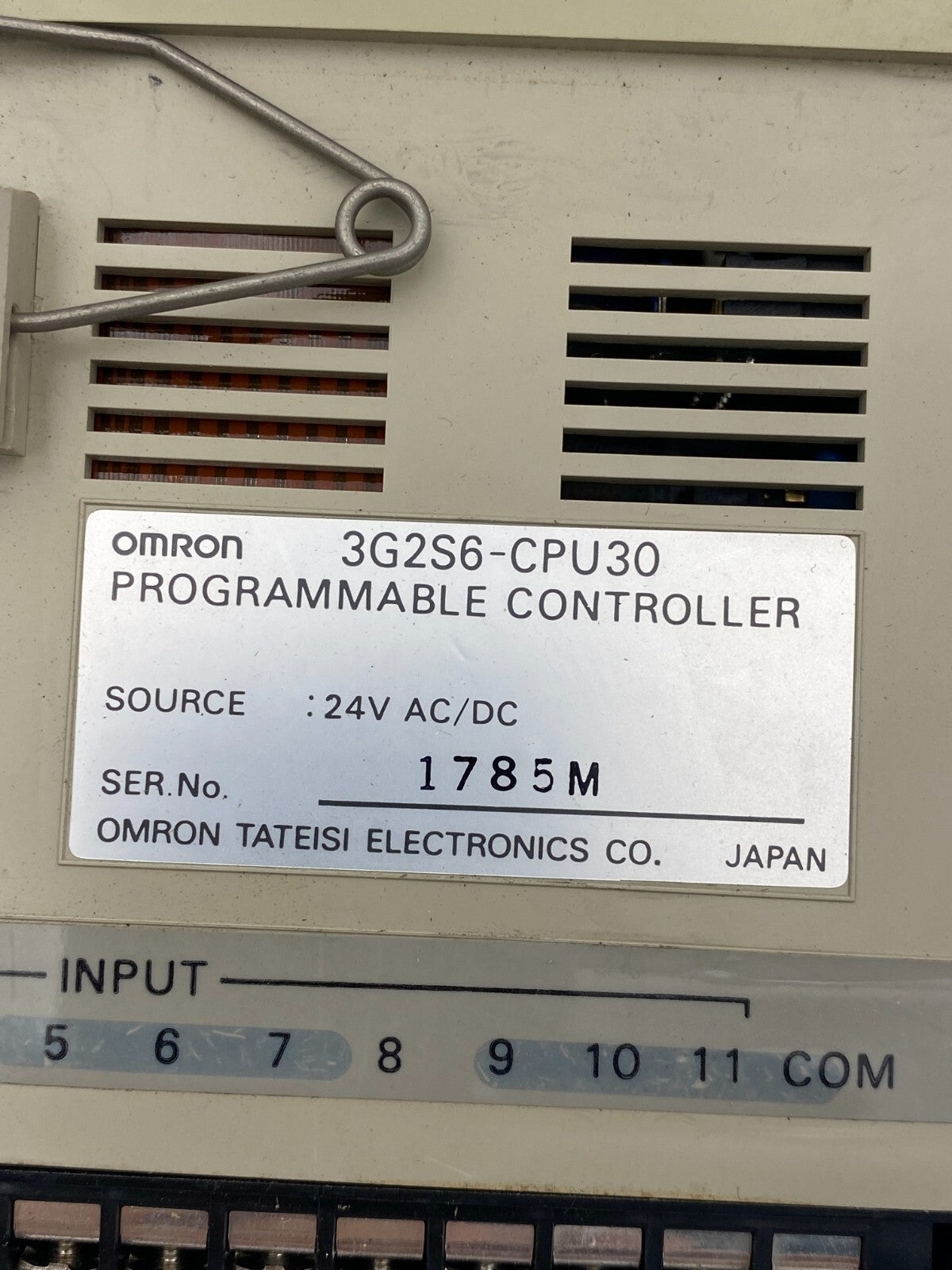 S6 3G2S6-CPU30 Omron SYSMAC PROGRAMMABLE CONTROLLER 24vac/dc