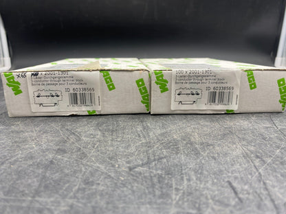 LOT DE 165 WAGO 2001 - 1301 BORNE DE PASSAGE POUR 3 CONDUCTEURS - KLR Automation
