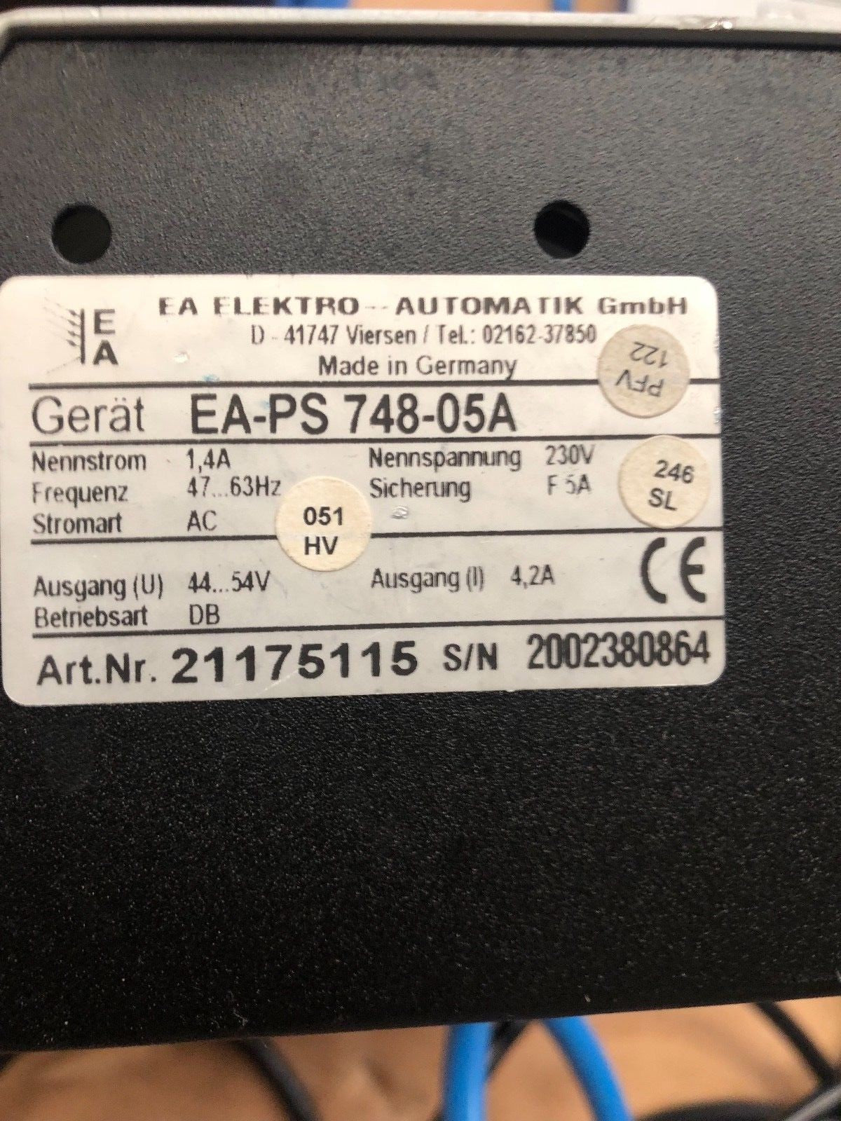 Power supply EA Elektro Automatik EA-PS 748-05A  48V 4,2A