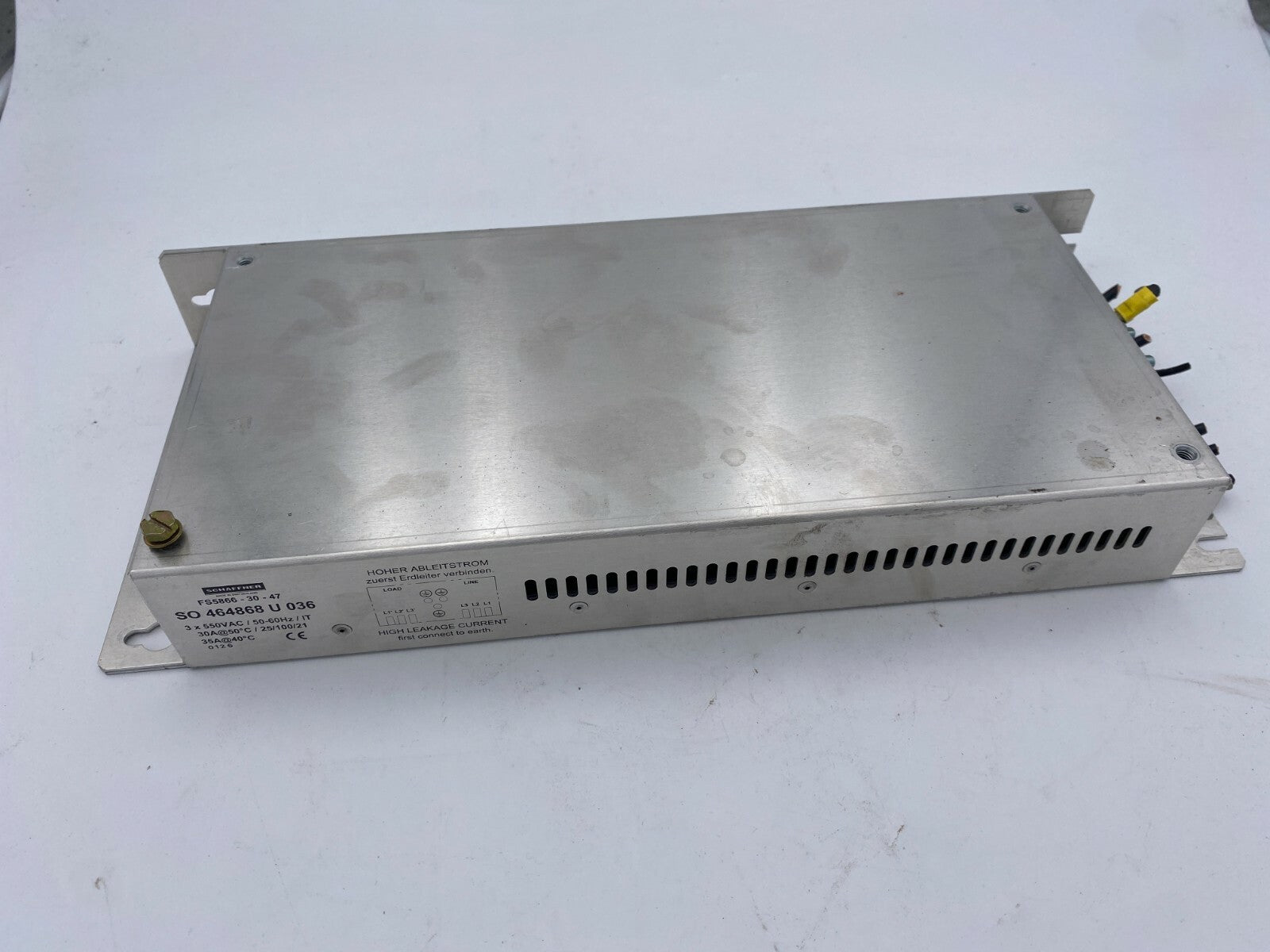 1pc x SCHAFFNER FS58866 - 30 - 47 SO U 036 464868 3x550VAC 50 - 60Hz - KLR Automation