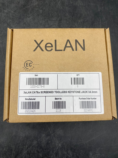 8pc x XELAN CAT6A SCREENED TOOLLESS KEYSTONE JACK 34.3 mm 8pc