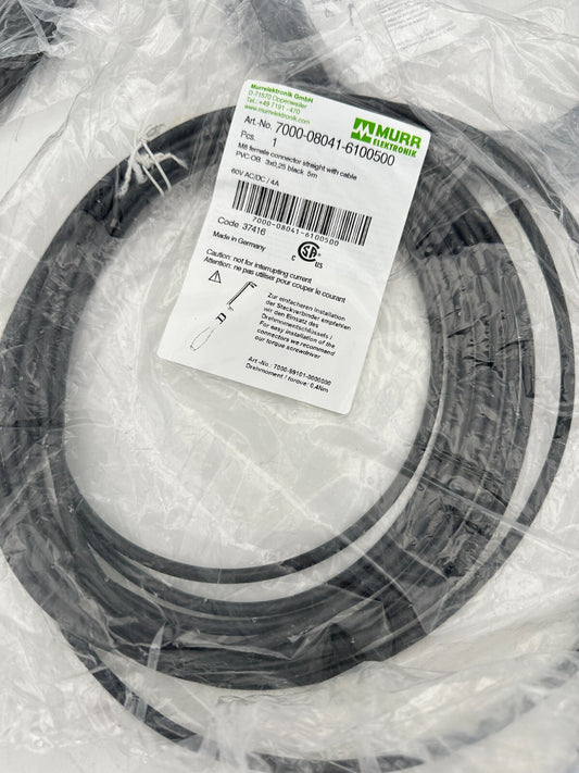 8 pc x MURRELEKTRONIK 7000-08041-6100500 M8 FEMALE CONNECTOR STRAIGHT WITH CABLE