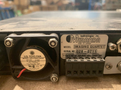 Miranda Imaging Quartet Video Processor Broadcast + 2 card ASD - 101i - KLR Automation
